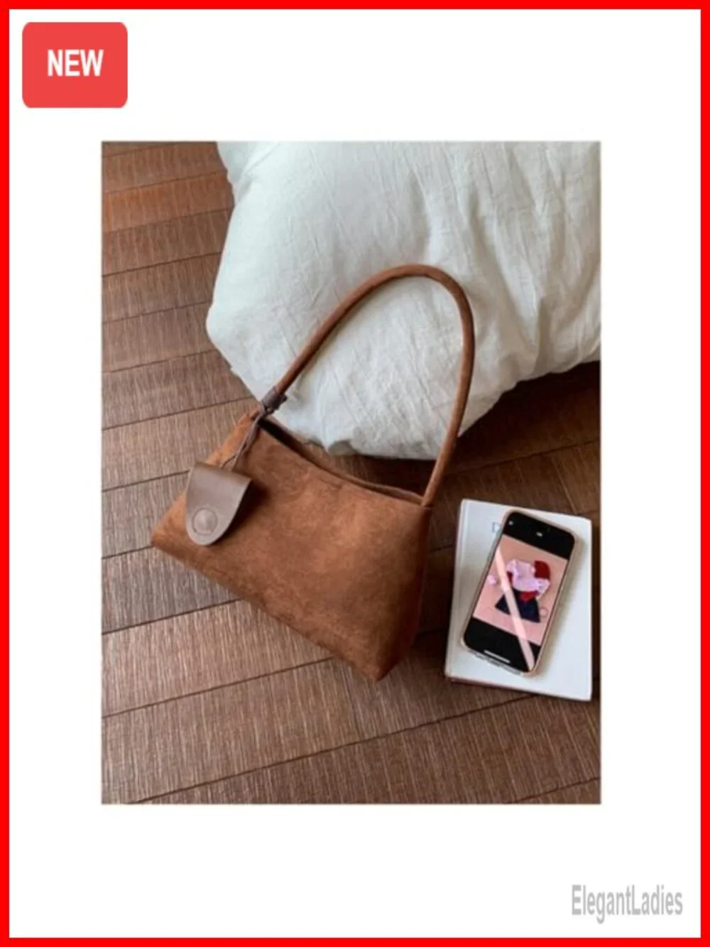 Faux Suede Top Handle Hobo Bag Large Capacity Tote Shoulder Crossbody